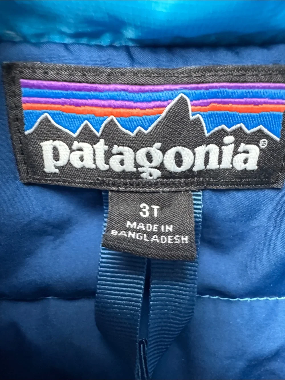 3T Patagonia Kids Vibrant Blue Quilted Puffer Jacket